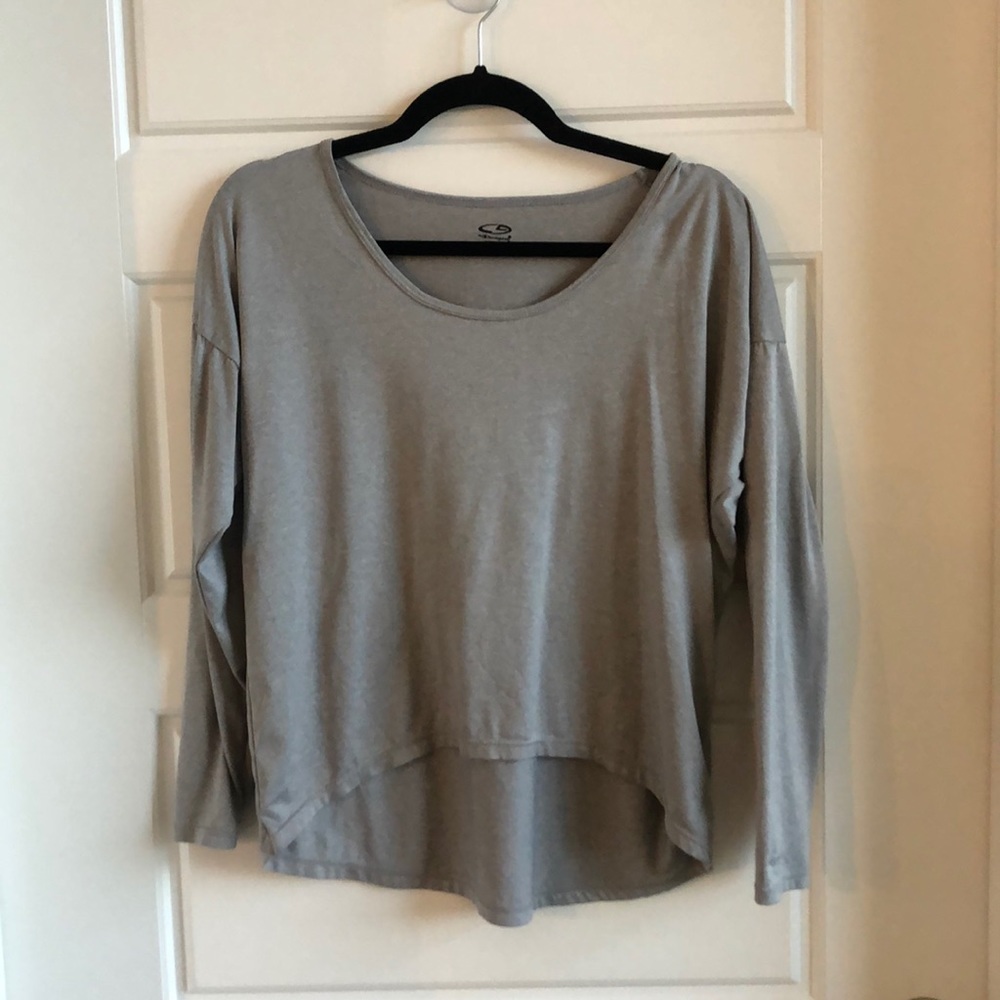 Gray Long Sleeve Exercise Shirt